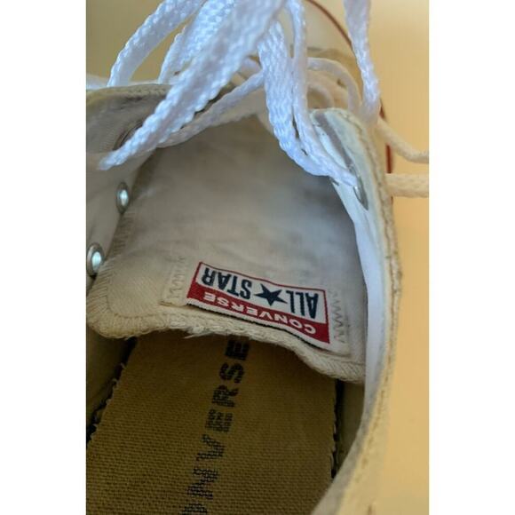 Converse All Star white lace up sneakers Youth size 3 - Picture 9 of 10